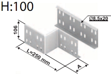 Редукция левосторонняя для перфорированного лотка высотой 100 мм