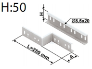 Редукция левосторонняя для перфорированного лотка высотой 50 мм