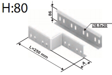 Редукция левостороння для перфорированного лотка высотой 80 мм